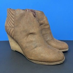 Carlos by‎ Carlos Santana Camira Brown Faux Suede Booties Ankle Boots Women's 9